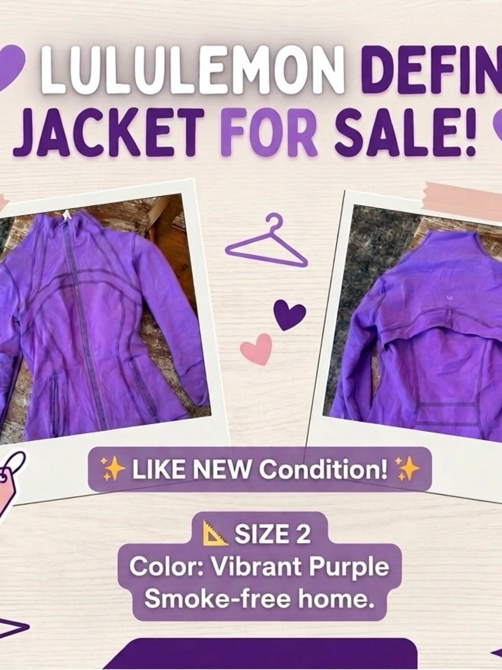 lululemon athletica Vibrant Purple Jacket